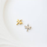 18K Gold PVD Stainless Steel Dragonfly Charm: Gold