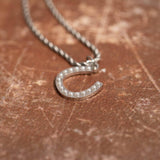 18K Gold PVD Stainless Steel Pearl Beaded Horseshoe Charm: Gold / 15mm
