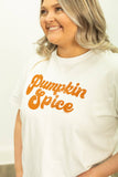 Pumpkin Spice on White Tee Shirt Blank: White