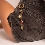 18K Gold PVD Stainless Steel Strawberry Fruit Charm: Gold