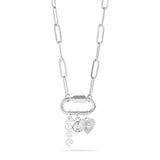18K PVD Gold Carabiner "Love" Paperclip Charm Necklace: Gold