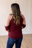 Berry Blush Lace Fusion Top: Pink