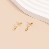 Stainless Steel Paperclip Earrings: Gold