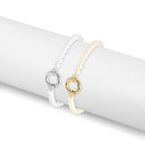 Beaded Pearl Bracelet & Charm Keeper: Kiska / Gold