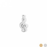 18K Gold PVD Stainless Steel Treble Clef Music Charm / PDL0077: Stainless