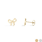 18K Gold PVD Stainless Steel Bow Stud Earrings: Gold