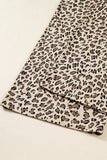 Brown Leopard Bib Wide Leg Jumpsuit