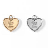 18K Gold PVD Stainless Steel "Love You More" Heart Charm / PDL0055: Stainless