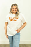 Pumpkin Spice on White Tee Shirt Blank: White