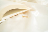 18K Gold PVD Stainless Steel Bow Stud Earrings: Gold