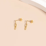 Stainless Steel Paperclip Earrings: Gold