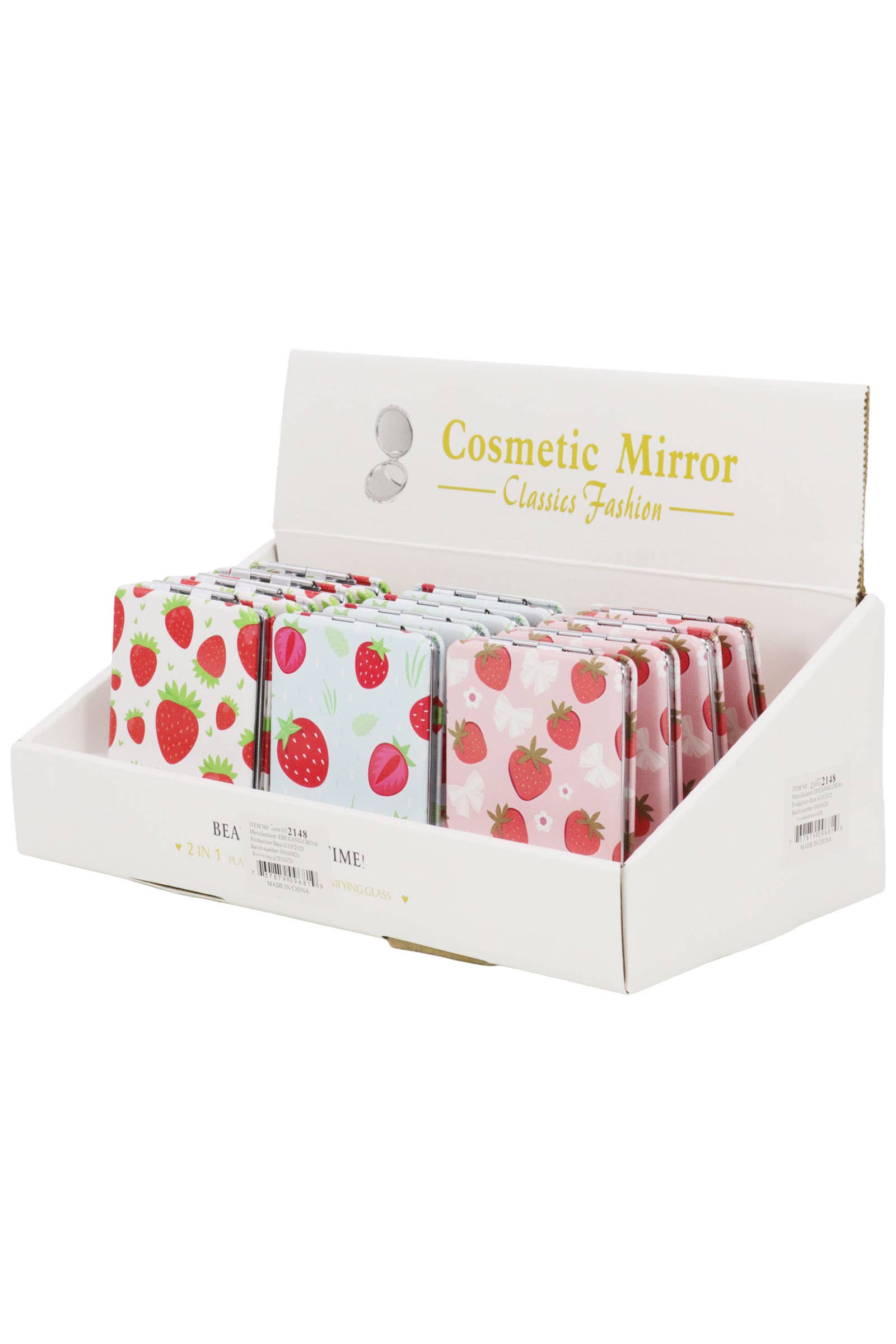 Strawberry All Over Matte Compact Mirror: ASSORTED / ONE SIZE
