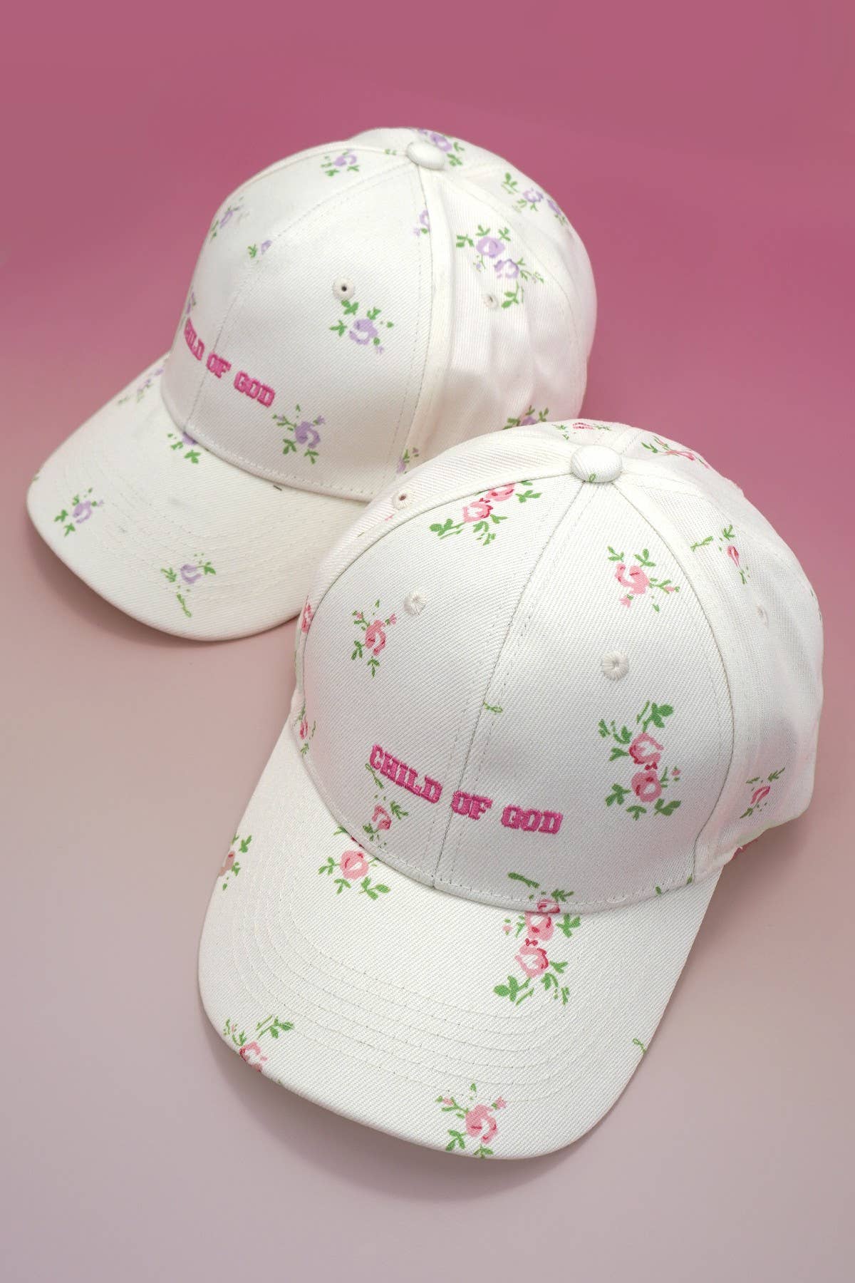 FLORAL CHILD OF GOD CASUAL BASEBALL CAP | 40HW742: Pink