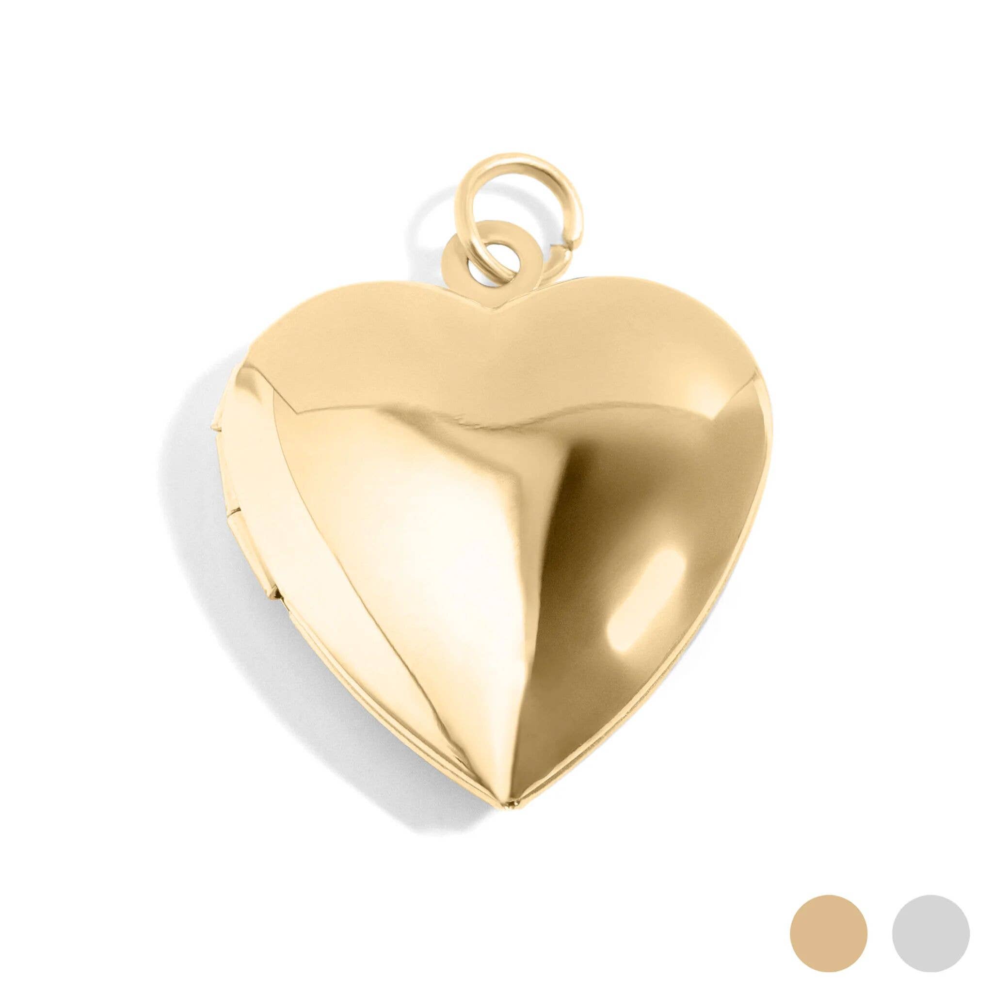 18K Gold PVD Stainless Steel Heart Locket / PDL0239: Gold