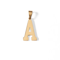 18K Gold PVD Coated Stainless Steel Sports Letter Pendant: D
