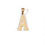 18K Gold PVD Coated Stainless Steel Sports Letter Pendant: D