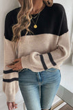 Parchment Colorblock Striped Sleeve Detail Knit Sweater