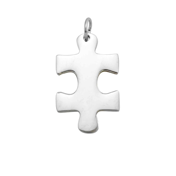 Polished Blank Vertical Stainless Steel Puzzle Piece