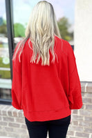 Fiery Red How Bout Them Dawgs Glitter Graphic Sweatshirt
