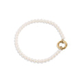 Beaded Pearl Bracelet & Charm Keeper: Kiska / Gold