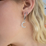 18K Gold PVD Stainless Steel Pearl Beaded Moon Charm: Gold / 15mm