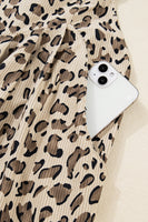Brown Leopard Bib Wide Leg Jumpsuit