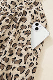 Brown Leopard Bib Wide Leg Jumpsuit