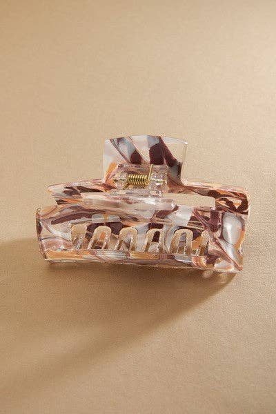 ALL ABOUT TORTOISE MARBLE HAIR CLAW CLIPS | 40H520: PEACH