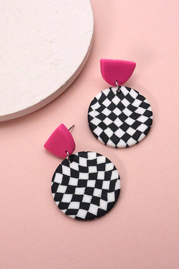 COLORFUL PRINT POLYMER EARRINGS| 40E215: A