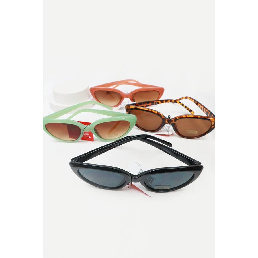 Retro Cat Eye Vintage Narrow Sunglasses: MIX COLOR / ONE(12)