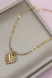 18K STAINLESS STEEL TARNISH FREE HRART NECKLACE | 80N1329: Gold