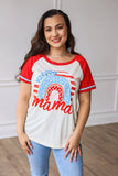 Mama Patriotic Rainbow Tee: Mix Pattern / Medium
