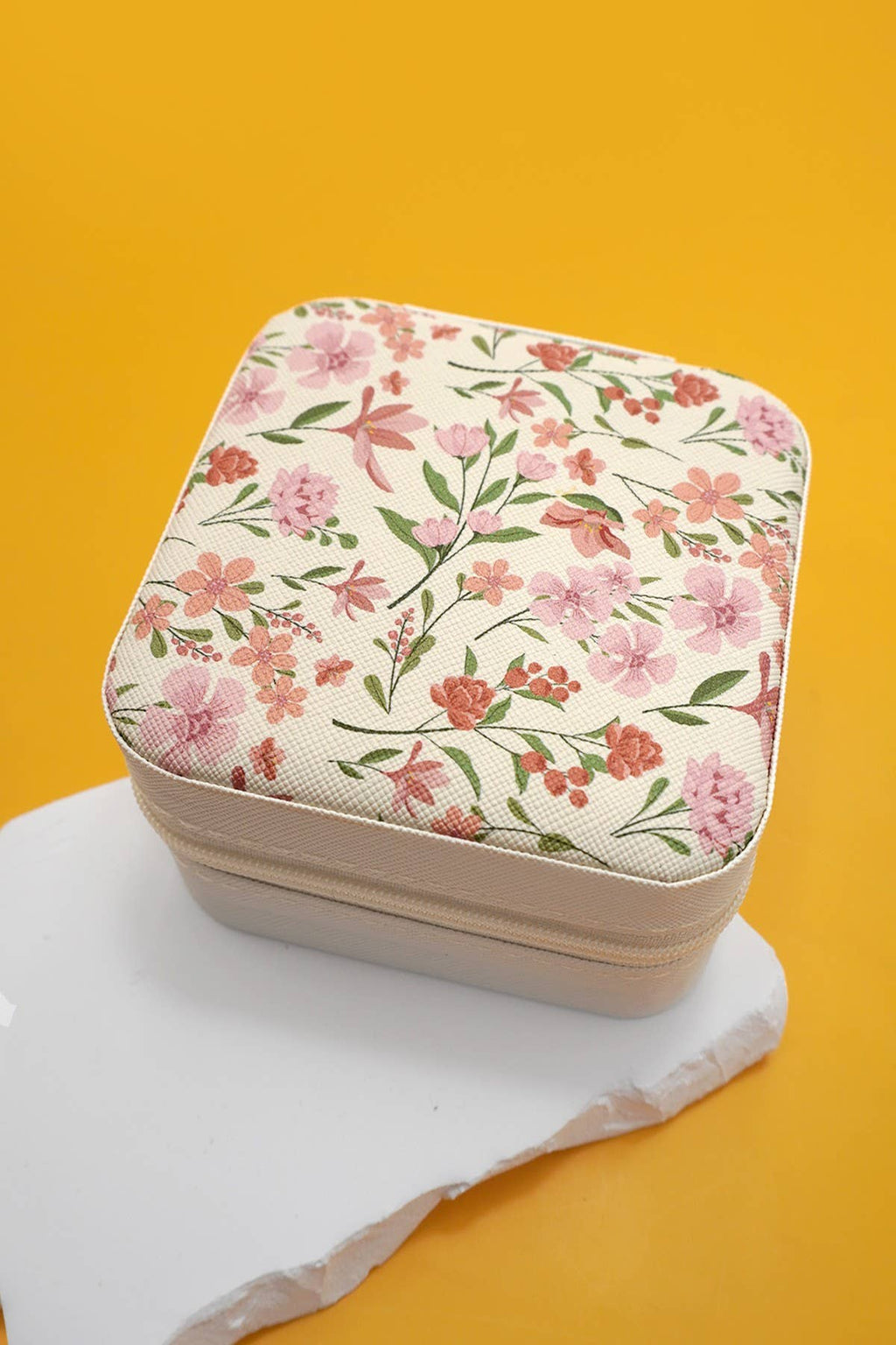 DESIGNED JEWELRY ORGANIZER TRAVEL BOX CASE | 40P566: BOW LT PINK