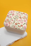 DESIGNED JEWELRY ORGANIZER TRAVEL BOX CASE | 40P566: FLOWER B OFF WHITE