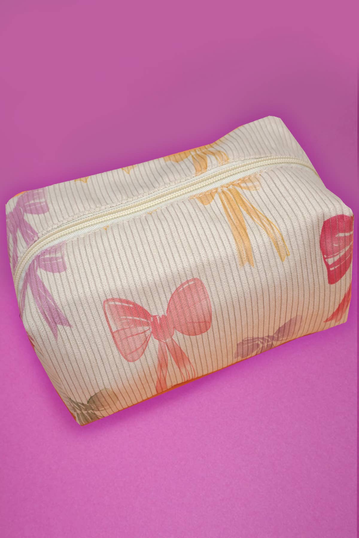 STRAWBERRY WESTERN BOW MAKEUP COSMETIC POUCH BAG | 40P544: RED STRAWBERRY