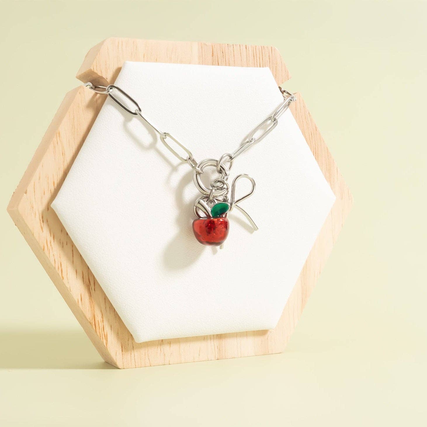 18K Gold Stainless Steel Apple Fruit Charm: Gold