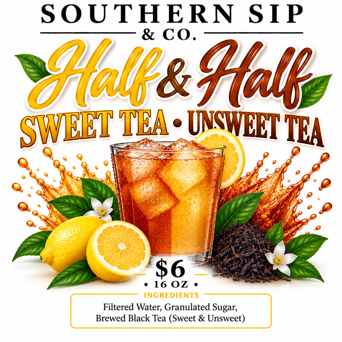 Southern Sip & Co. LLC  Half and Half Tea, 16oz