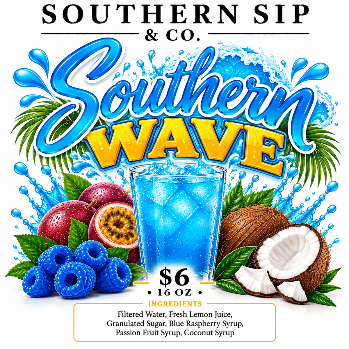 Southern Sip & Co. LLC  Southern Wave, 16oz