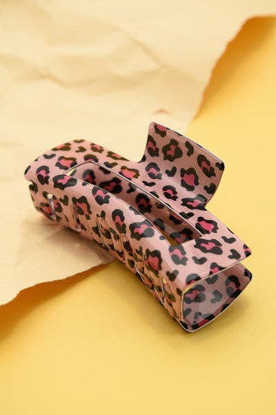 ANIMAL PRINT HAIR CLAW CLIPS | 40H516: BEIGE