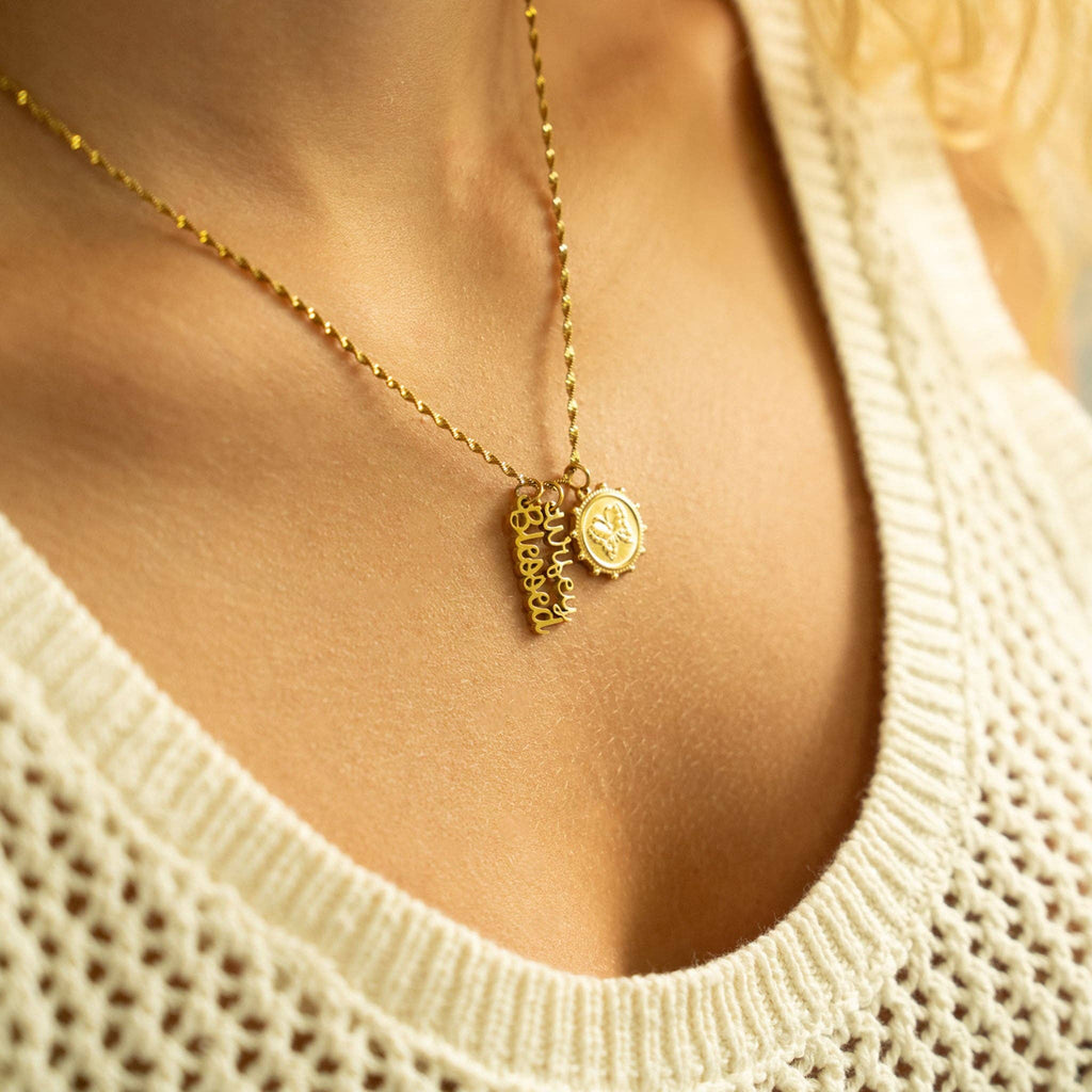 18K Gold PVD Stainless Steel "Wifey" Charm: Gold