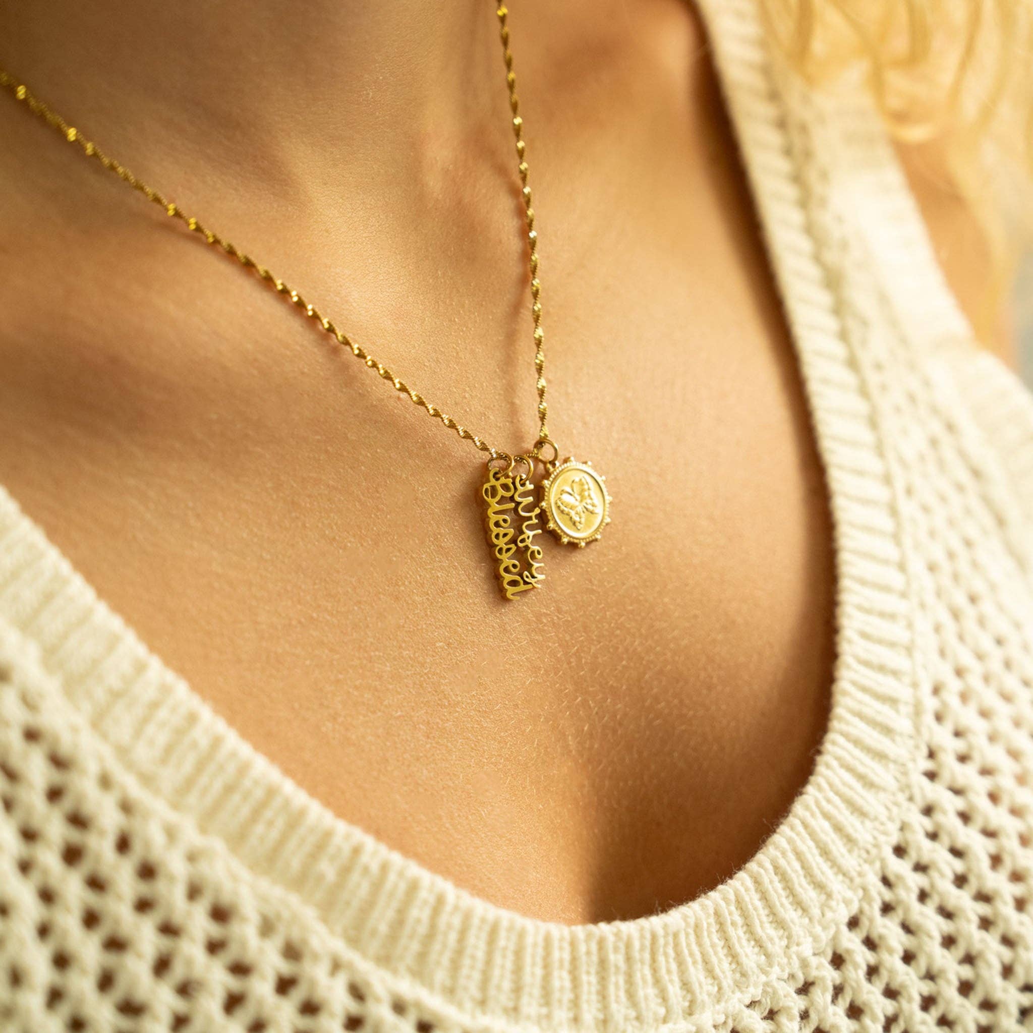 18K Gold PVD Stainless Steel "Wifey" Charm: Gold