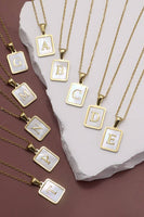 MOP  INITIAL STAINLESS STEEL TARNISH FREE NECKLACE | 40NK314: L