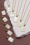 MOP  INITIAL STAINLESS STEEL TARNISH FREE NECKLACE | 40NK314: L