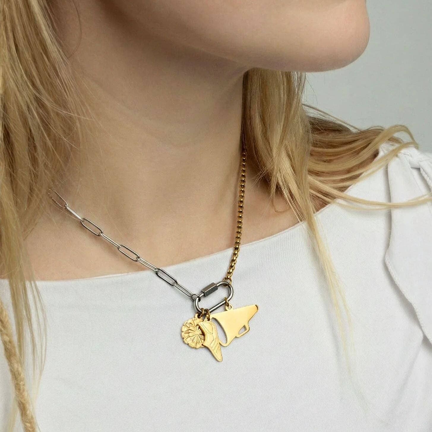 18K Gold PVD Stainless Steel Megaphone Charm: Gold