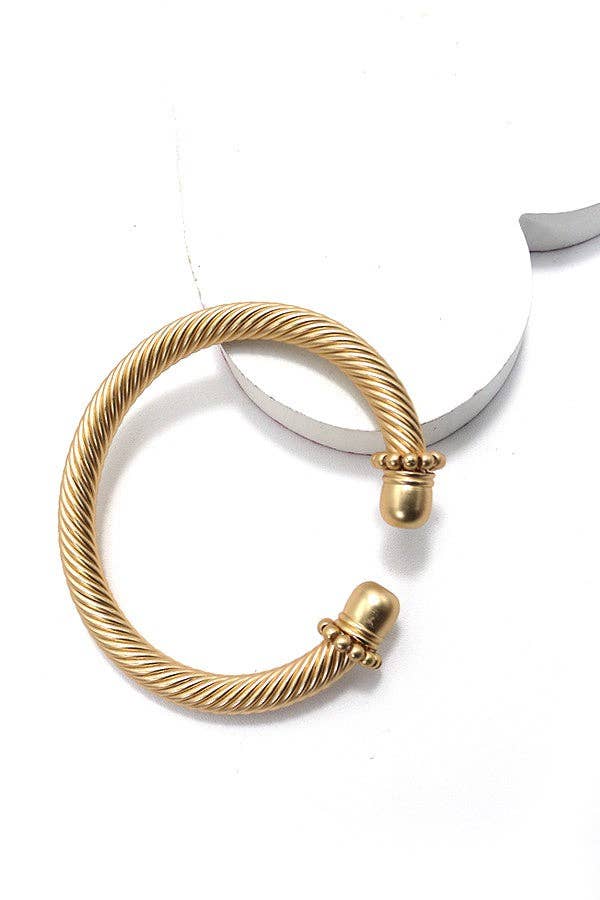 CABLE STONE TEXTURED TUBE CUFF BRACELET | 10B3021005: FUCHSIA