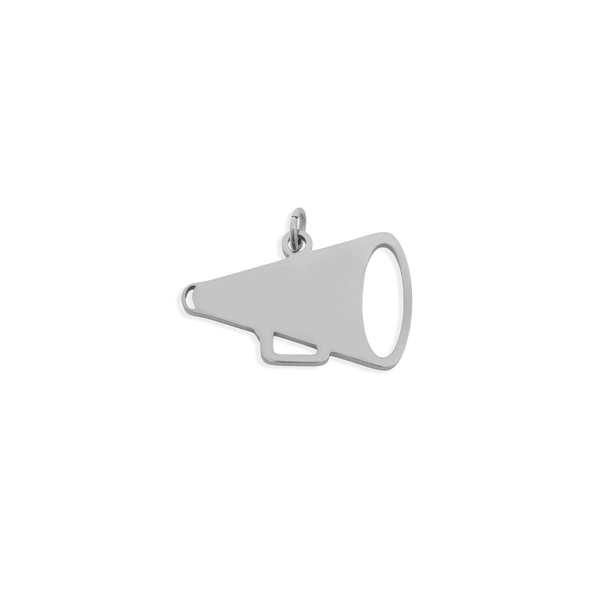 18K Gold PVD Stainless Steel Megaphone Charm: Gold