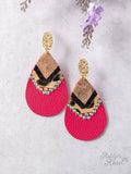 Way You Are Pleather Teardrop Earrings, Fuchsia: Fushia / One Size
