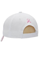 Breast Cancer Awareness Ribbon Baseball Cap: White