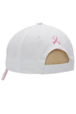 Breast Cancer Awareness Ribbon Baseball Cap: White