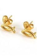 18K Stainless Steel Tarnish Free Waterproof Studs | 40E424: FISH